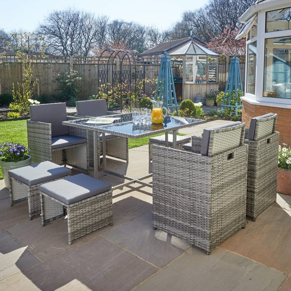 Pebble 9pc Modular Rattan Garden Set