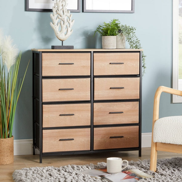 Saronno Wood & Metal Storage Chest of 8 Drawers