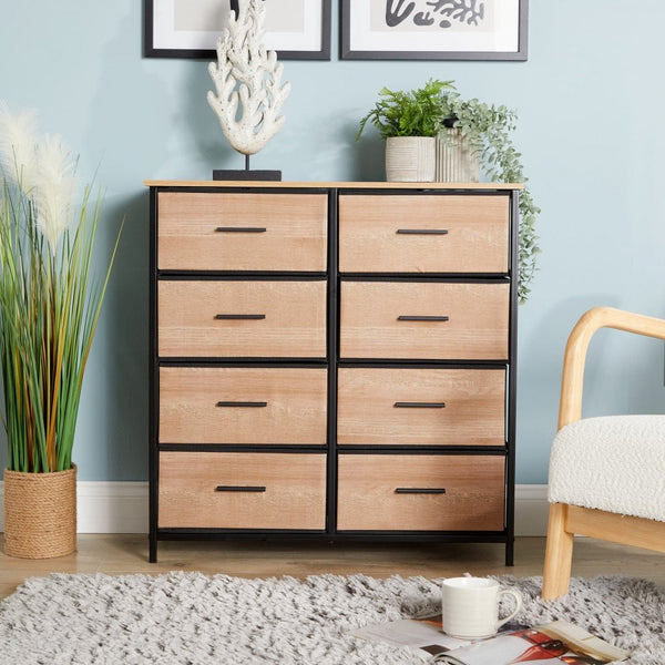 Saronno Wood & Metal Storage Chest of 8 Drawers