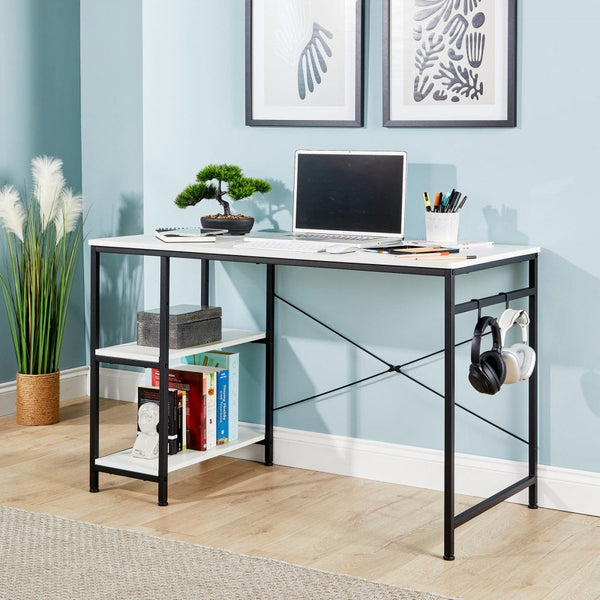 Stanton Computer Desk with Adjustable Storage Shelves
