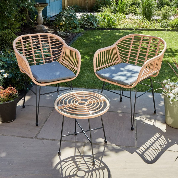 Flora Natural & Metal Bistro Set