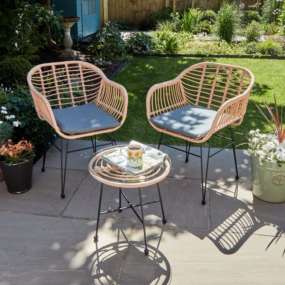 Flora Natural & Metal Bistro Set