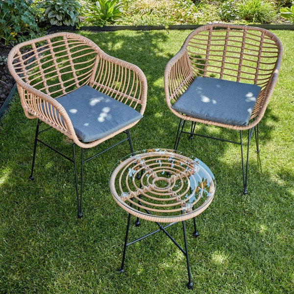 Flora Natural & Metal Bistro Set