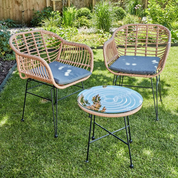 Flora Natural & Metal Bistro Set