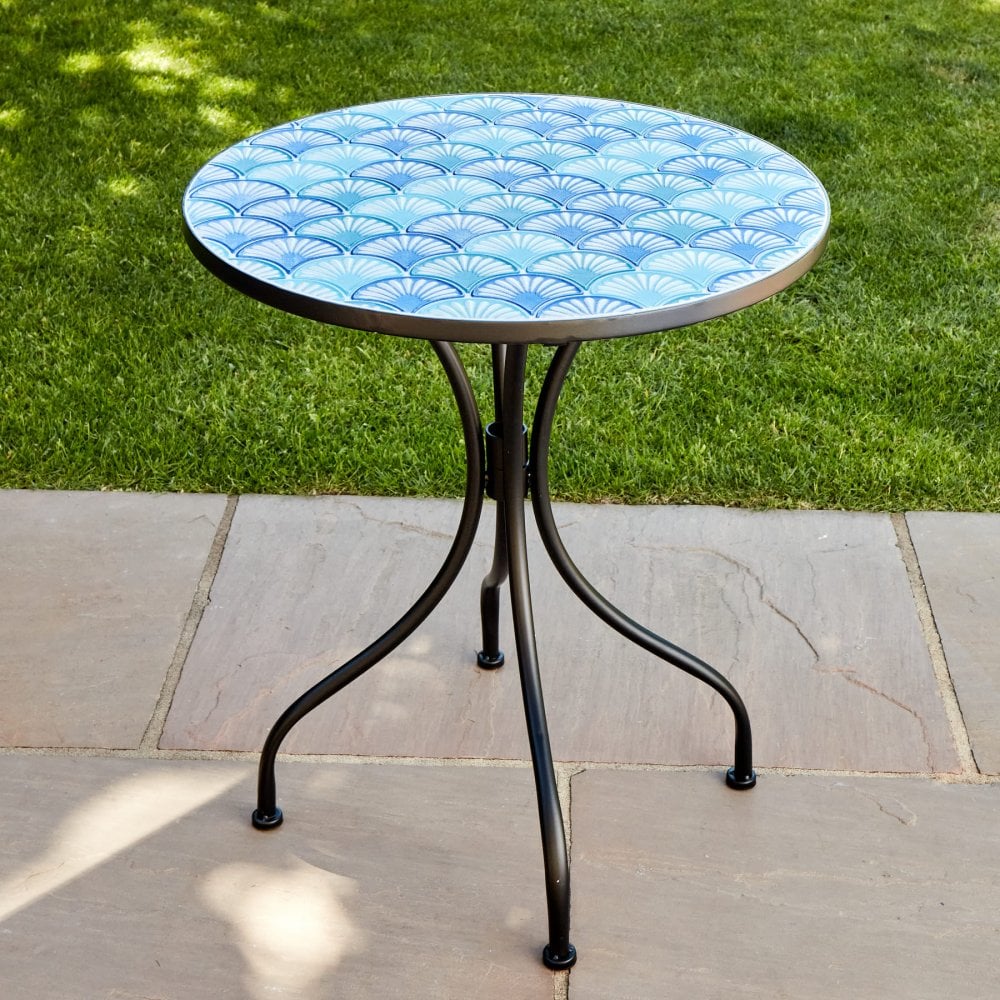 Ocean Mosaic Bistro Set with Folding Chairs