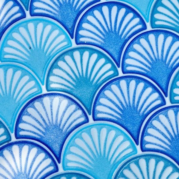 Ocean Mosaic Bistro Set with Folding Chairs