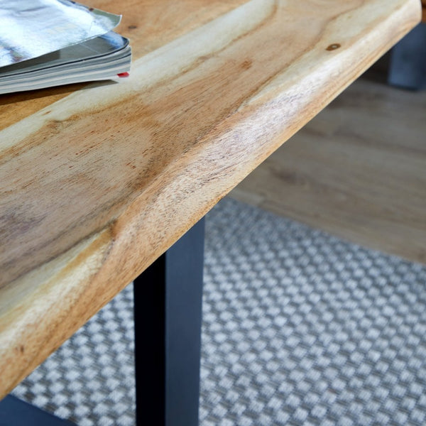 Coffee Table with Solid Acacia Wooden Top