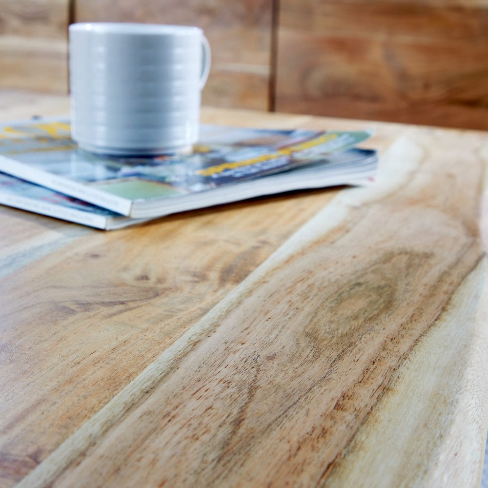 Coffee Table with Solid Acacia Wooden Top