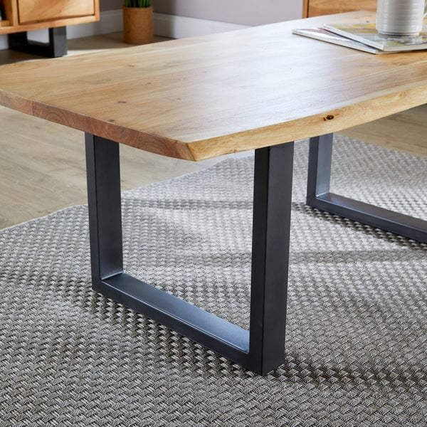 Coffee Table with Solid Acacia Wooden Top
