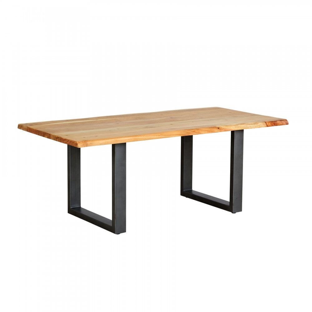 Coffee Table with Solid Acacia Wooden Top