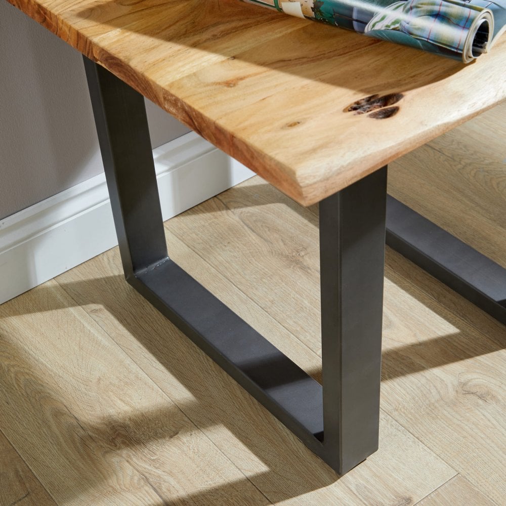Live Edge Lamp Table with Solid Acacia Wooden Top