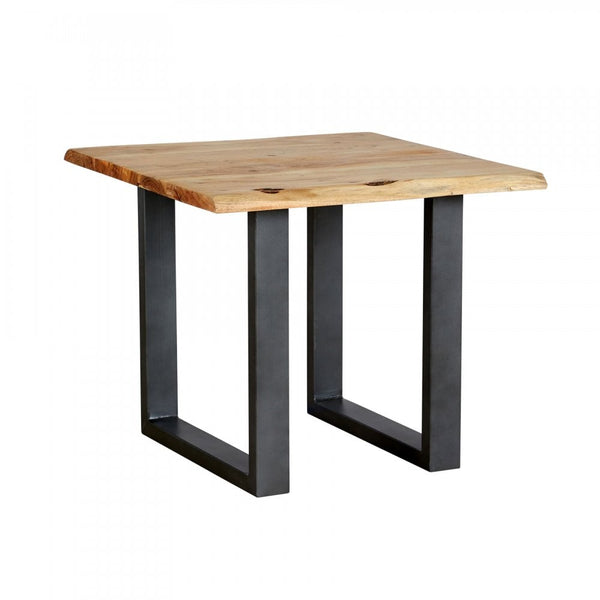 Live Edge Lamp Table with Solid Acacia Wooden Top