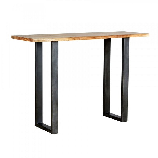 Live Edge Console Table with Solid Acacia Wooden Top