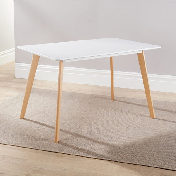 Fleur 120cm White Wooden Dining Table