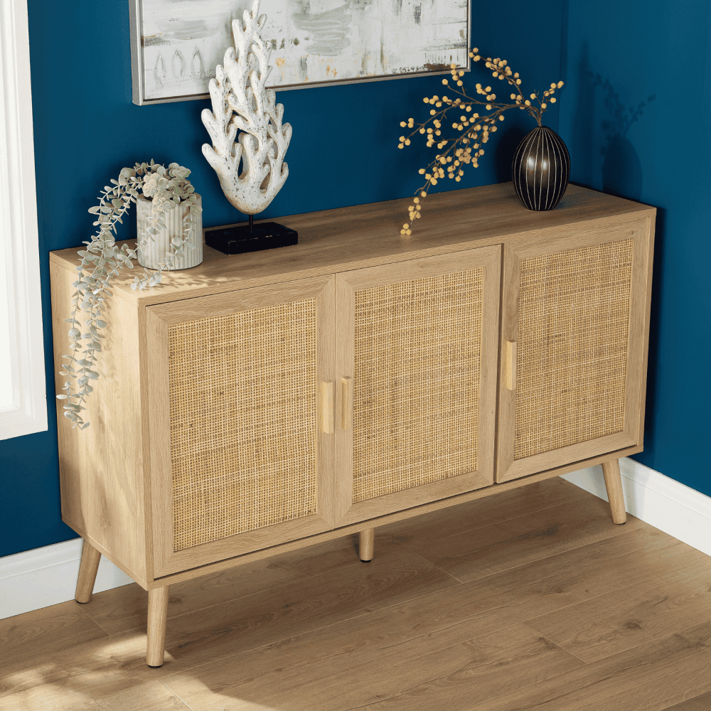 Astbury 3 Rattan Door Natural Sideboard