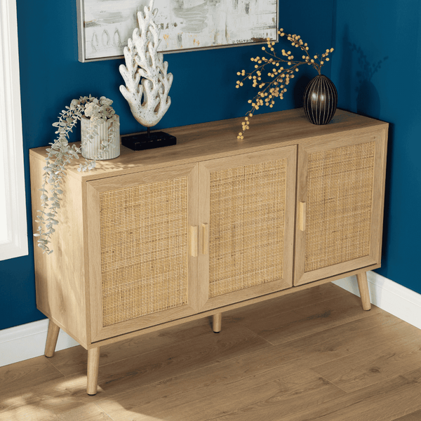 Astbury 3 Rattan Door Natural Sideboard