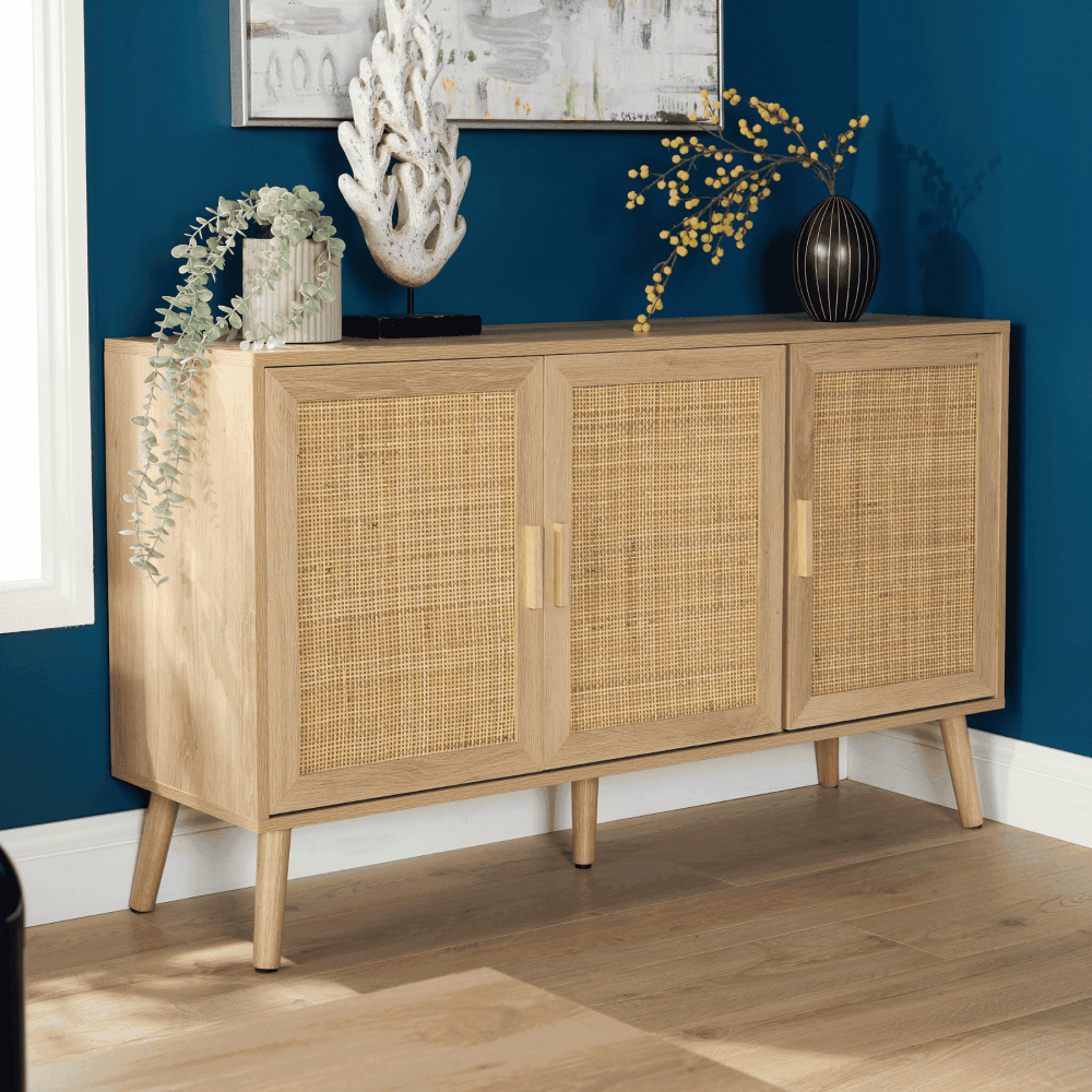 Astbury 3 Rattan Door Natural Sideboard