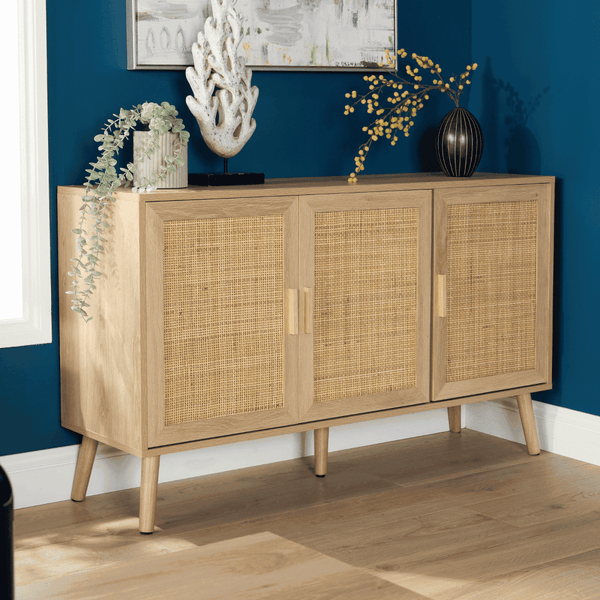 Astbury 3 Rattan Door Natural Sideboard