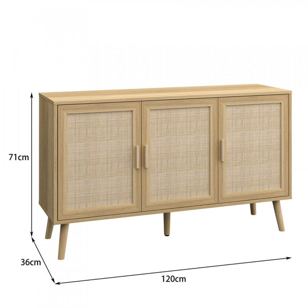 Astbury 3 Rattan Door Natural Sideboard