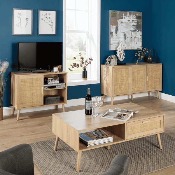 Astbury 3 Rattan Door Natural Sideboard