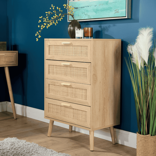 Astbury Chest of 4 Natural Rattan Drawers