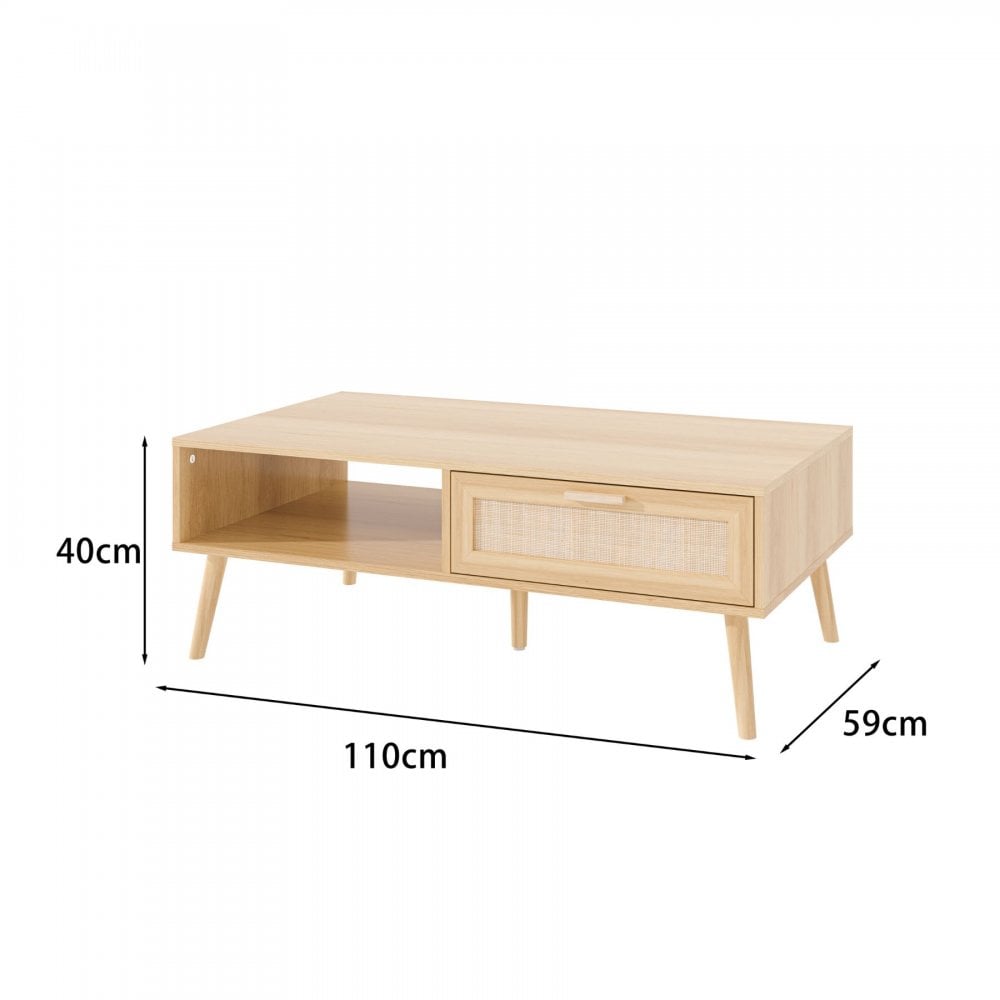 Astbury 1 Rattan Drawer Natural Coffee Table