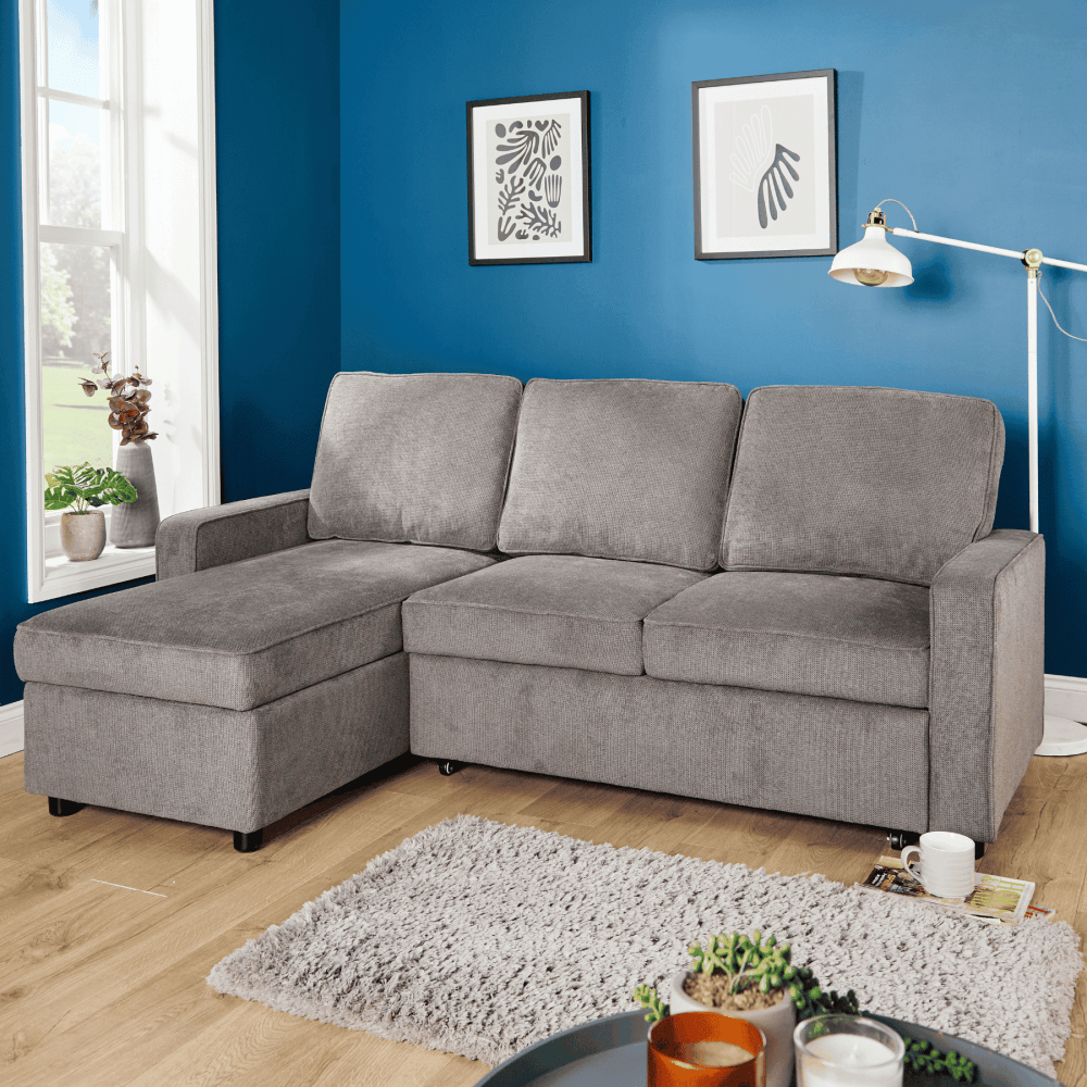 Kingston Grey Corner Sofa Bed