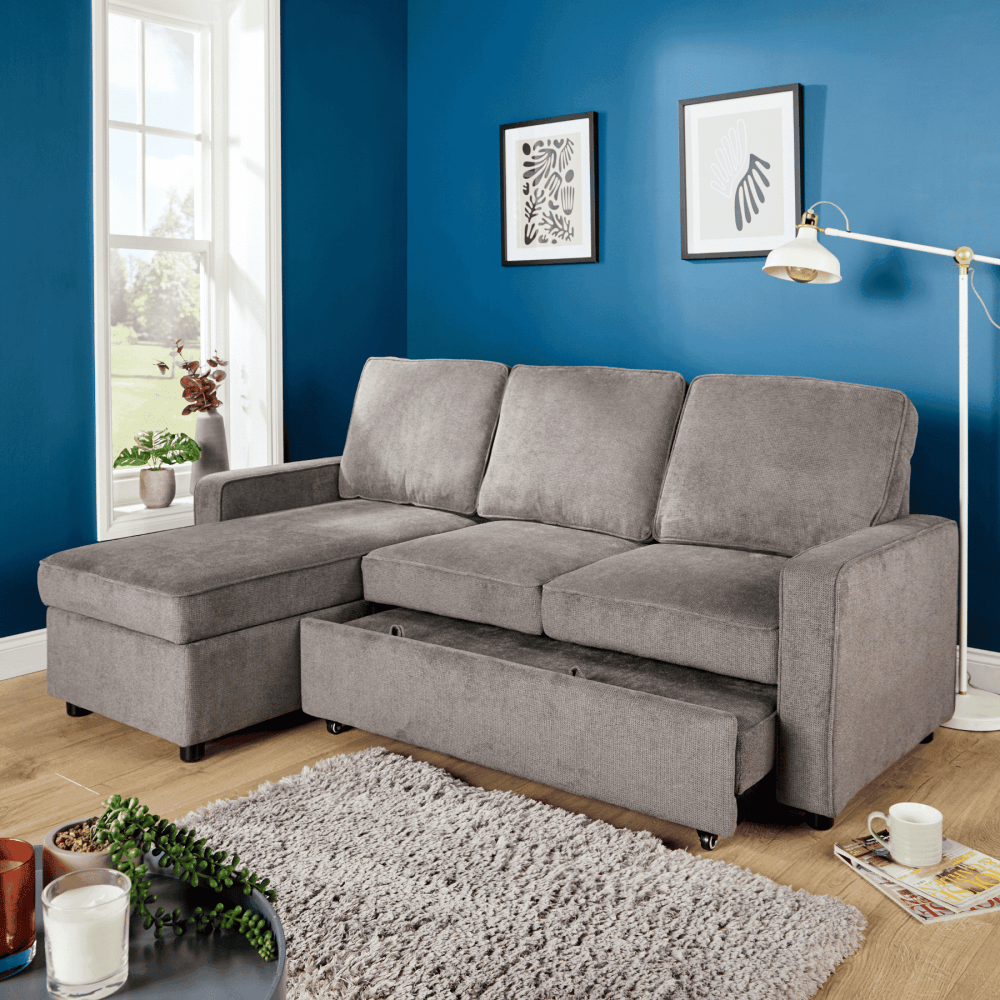 Kingston Grey Corner Sofa Bed