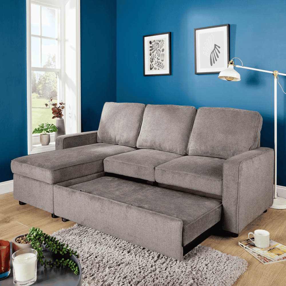 Kingston Grey Corner Sofa Bed