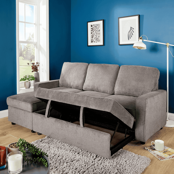Kingston Grey Corner Sofa Bed