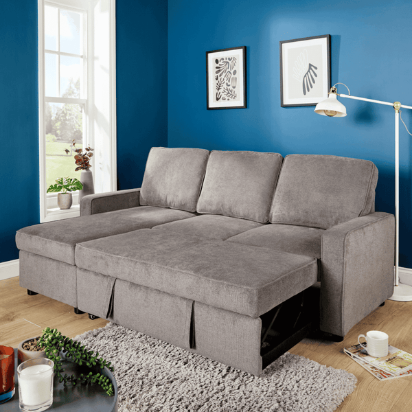 Kingston Grey Corner Sofa Bed