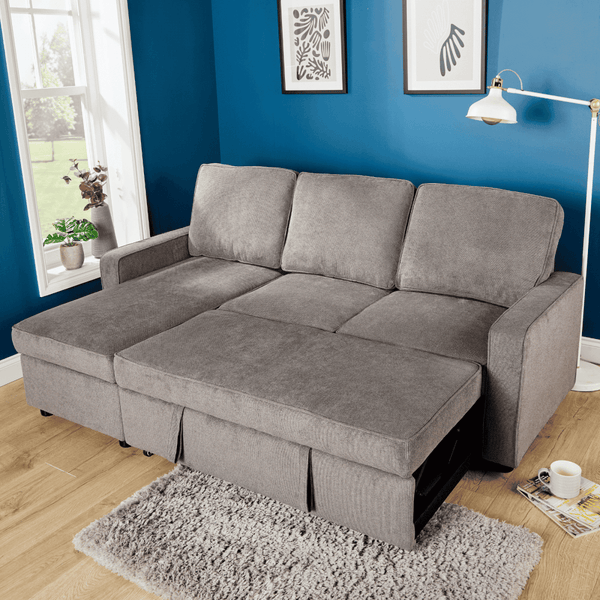 Kingston Grey Corner Sofa Bed