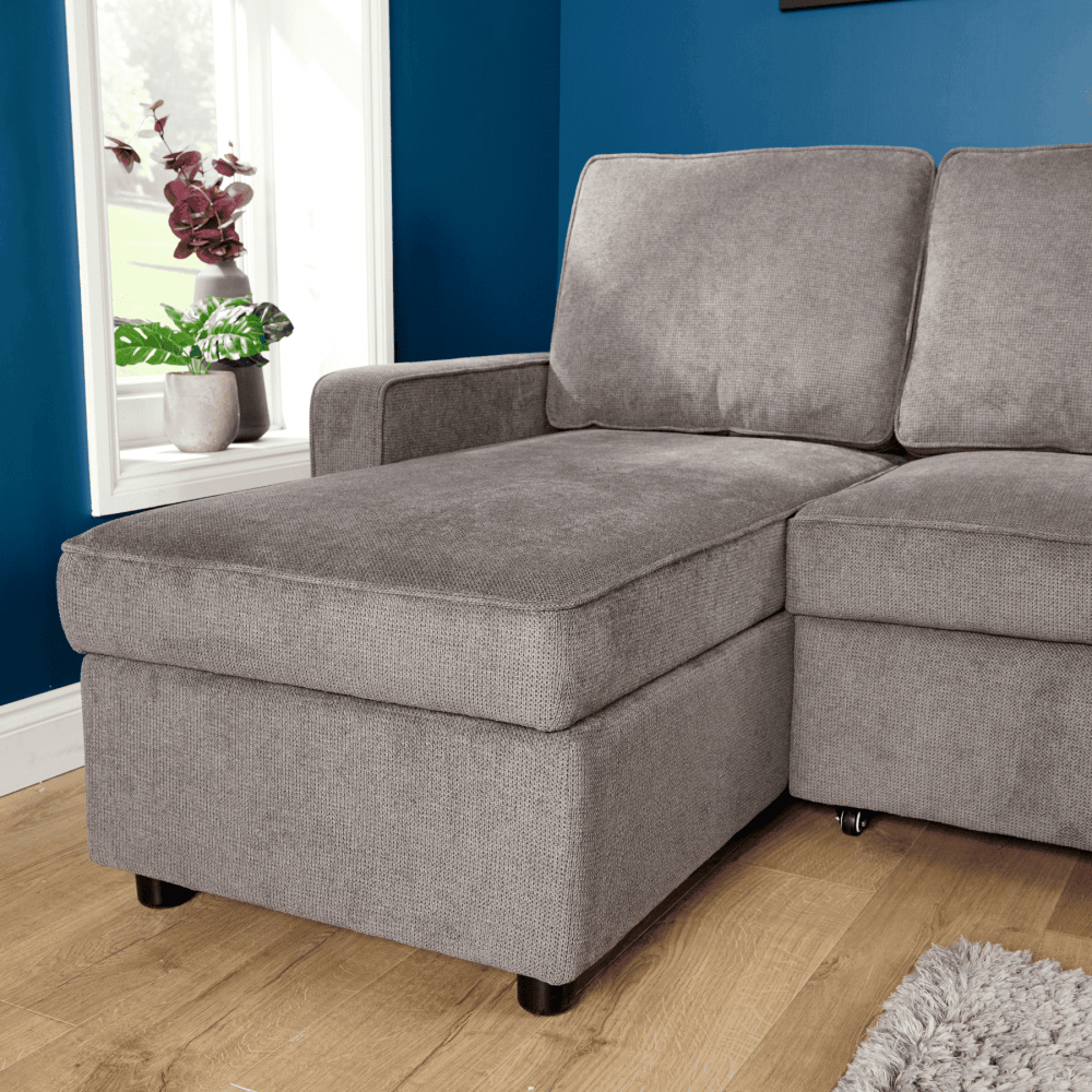 Kingston Grey Corner Sofa Bed