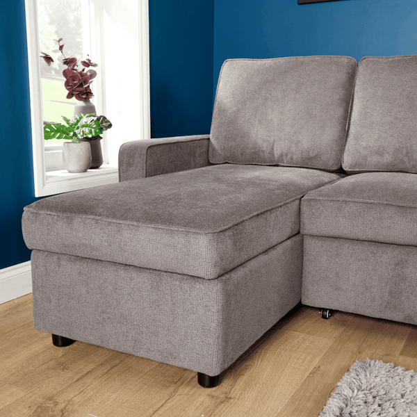 Kingston Grey Corner Sofa Bed