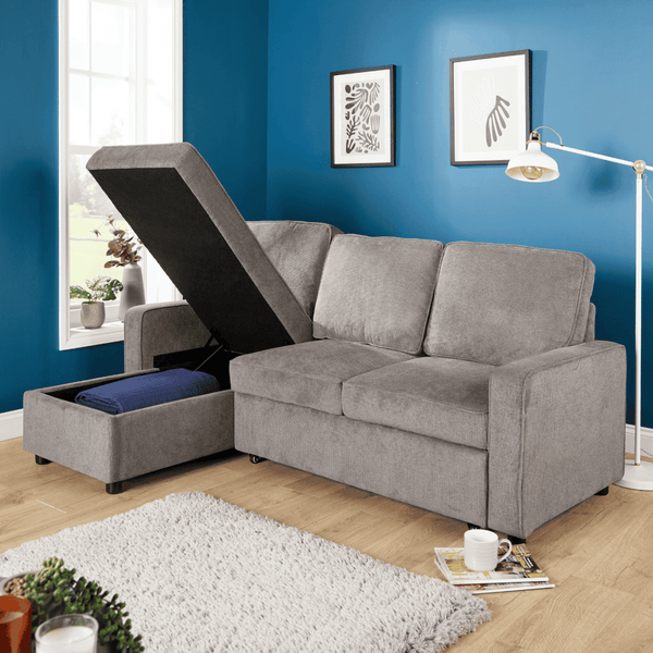 Kingston Grey Corner Sofa Bed