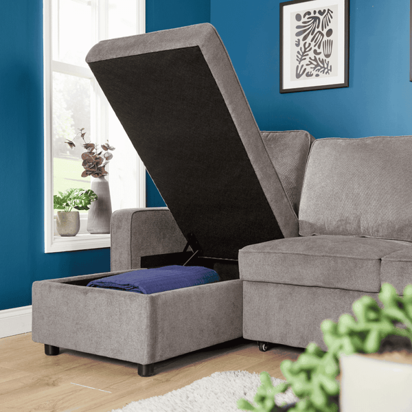 Kingston Grey Corner Sofa Bed