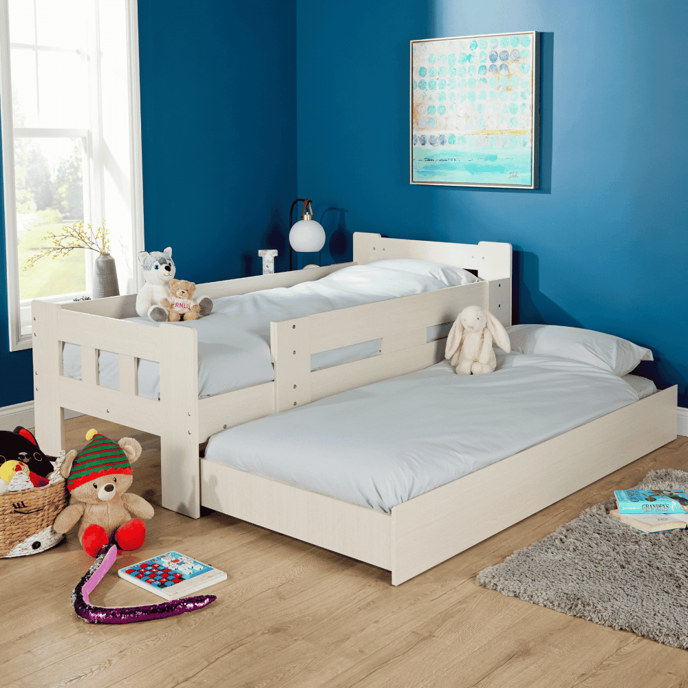 Ackworth White Wooden Trundle Bed Frame