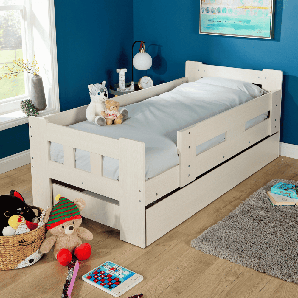 Ackworth White Wooden Trundle Bed Frame