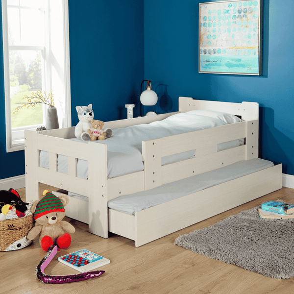 Ackworth White Wooden Trundle Bed Frame