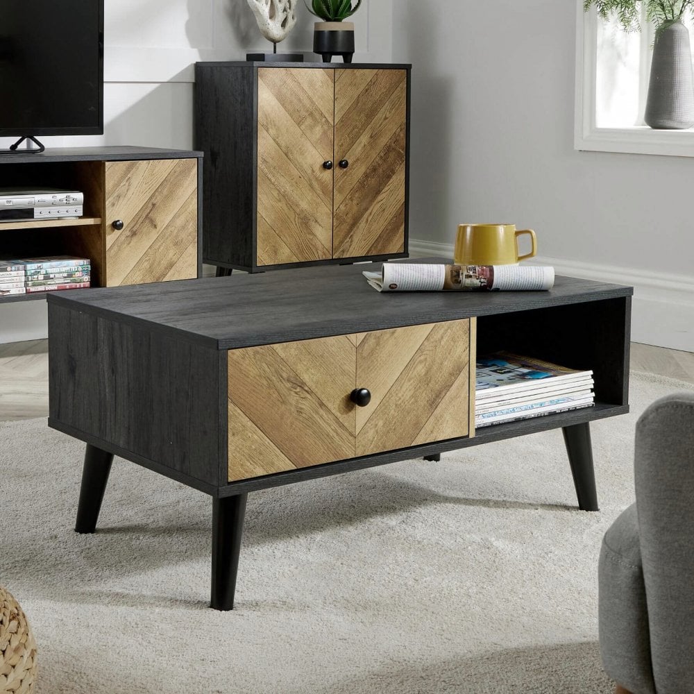 Dallas Herringbone 1 Drawer Coffee Table