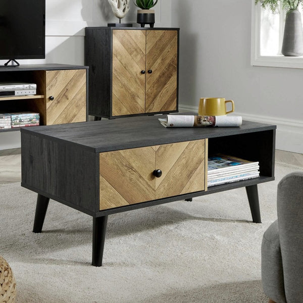 Dallas Herringbone 1 Drawer Coffee Table