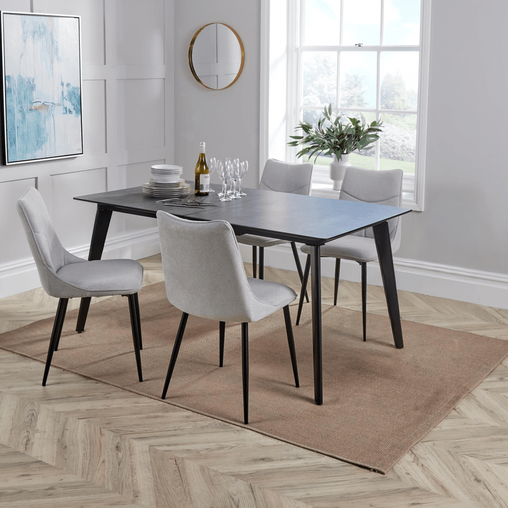 Florian Dining Table & Boucle Chair Set