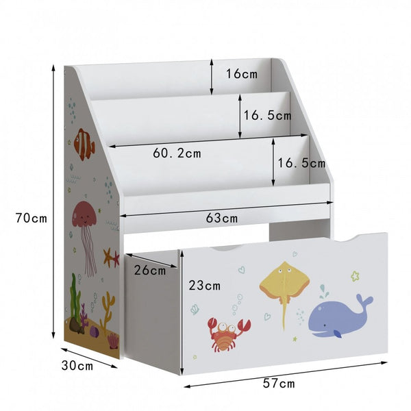 Anya 3 Tier Bookshelf with Storage Drawer
