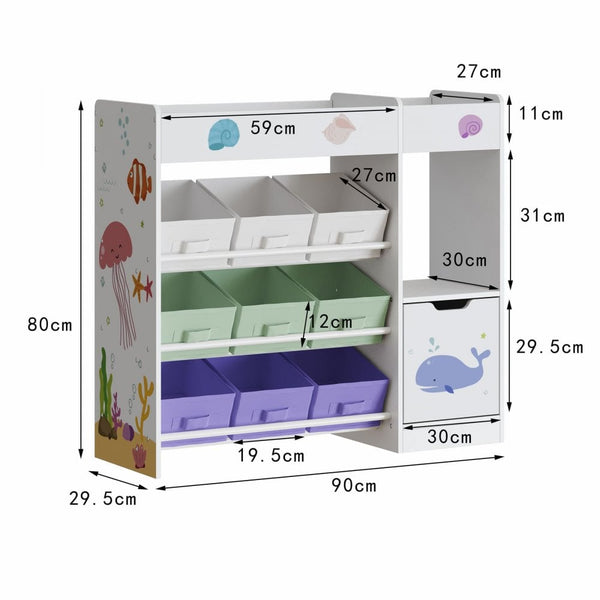 Anya Large Storage Bookshelf with Drawers