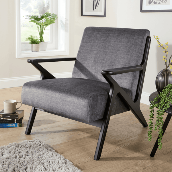 Cavera Black and Natural Accent Chair