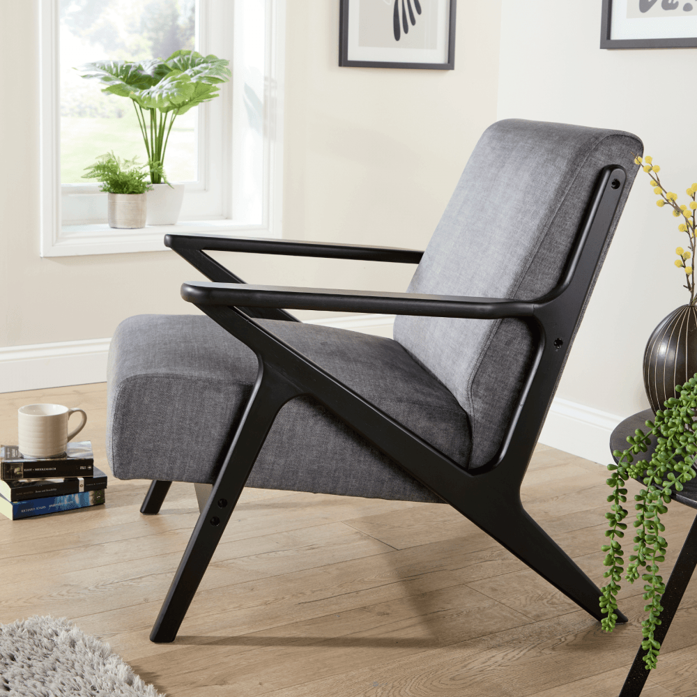 Cavera Black and Natural Accent Chair