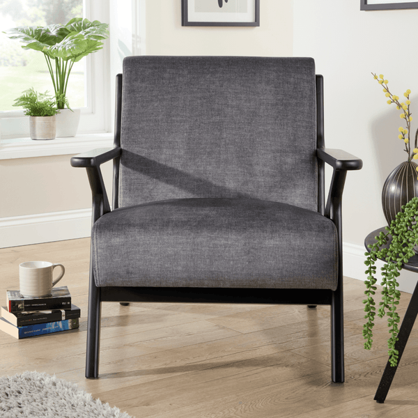 Cavera Black and Natural Accent Chair