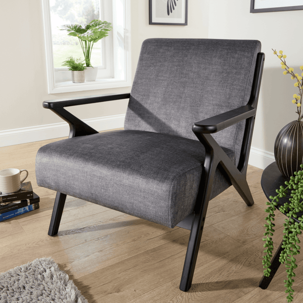 Cavera Black and Natural Accent Chair