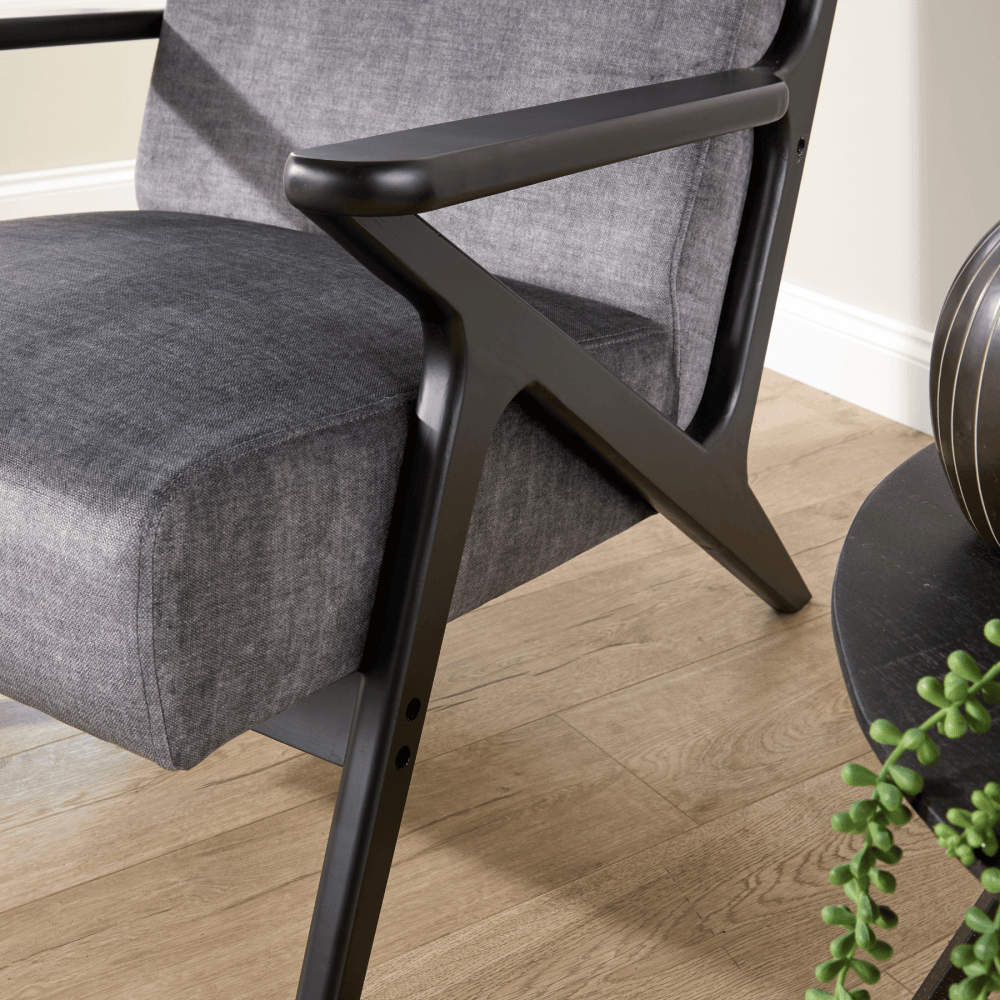 Cavera Black and Natural Accent Chair