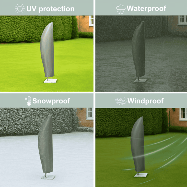 Duracover UV Jumbo 190cm Tall Black Parasol Cover